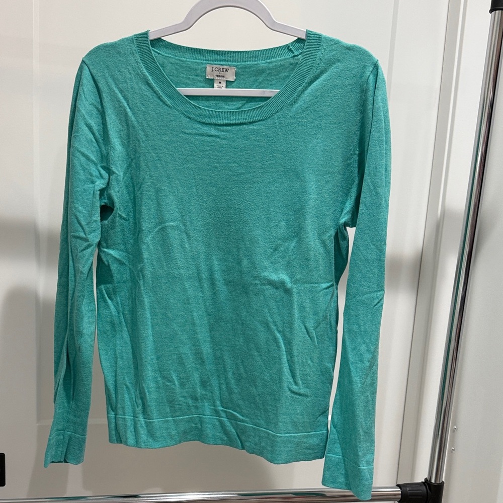 J. Crew Women's Aqua Teddie Sweater